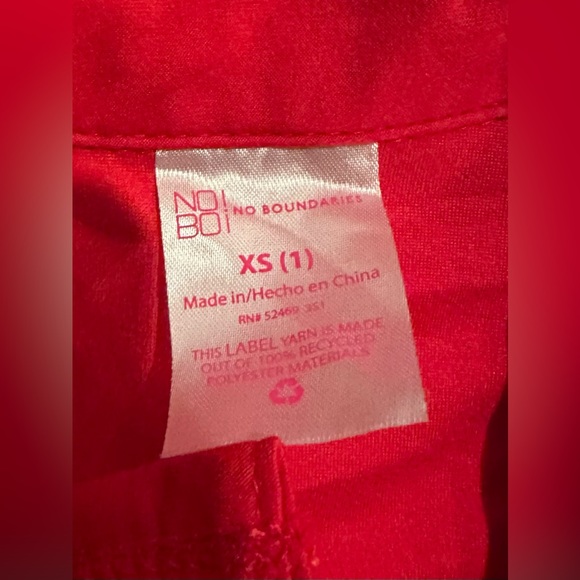 NO BOUNDARIES Red Button Up Ruched Dress. Like New, Size XS. - Picture 2 of 2